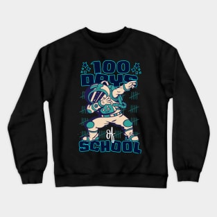 100 Days of school featuring an Astronaut Dabbing Crewneck Sweatshirt